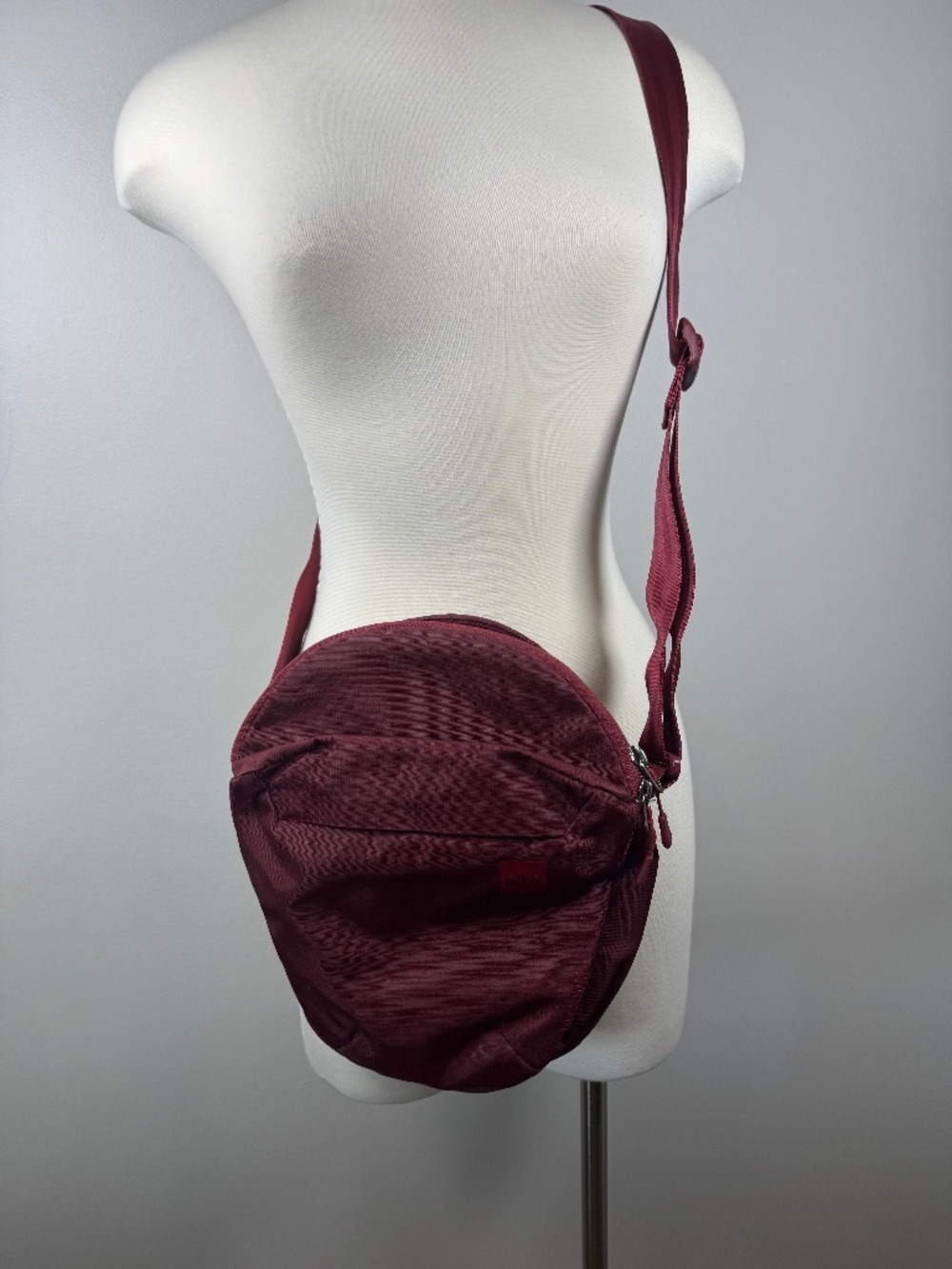 MEC Round Crossbody Bag in Deep Burgundy